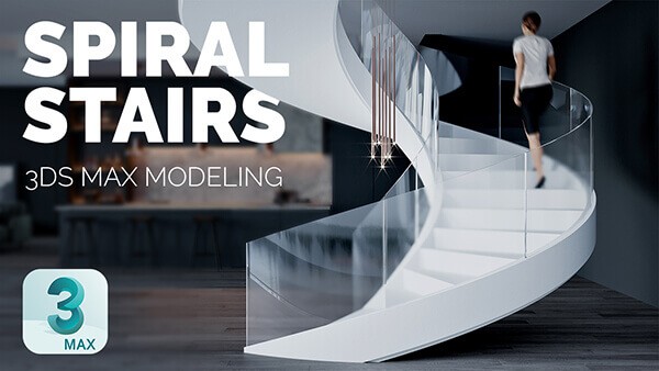 027_Spiral Stairs Modeling 3ds Max Modeling Tutorial