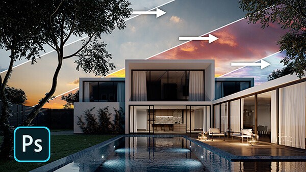 094_Quickly transform sky in your renders with this simple technique Photoshop